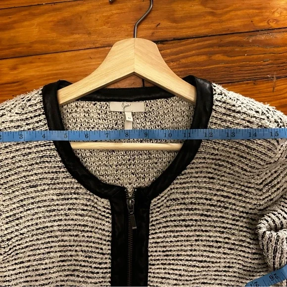 Coco Chanel Joie Black and White Mixed Media Structured Zip-Up Cardigan - Picture 9 of 11